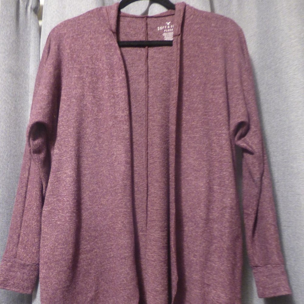 American Eagle Mauve Hooded Cardigan XS